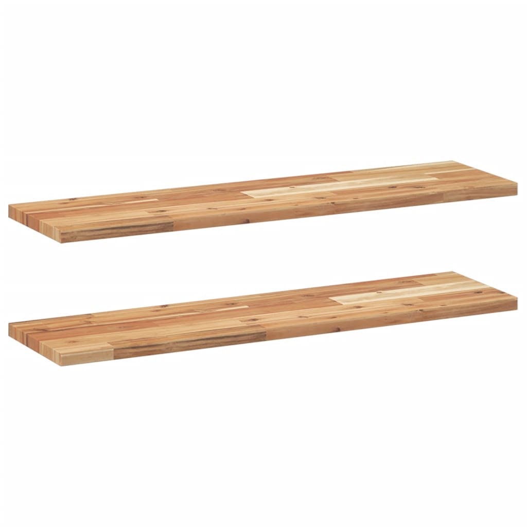 Mensole da Parete 2 pz 80x20x2 cm Legno Acacia Rifinito a Olio | homemem39