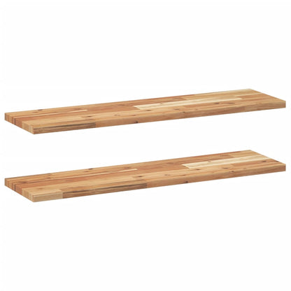 Mensole da Parete 2 pz 80x20x2 cm Legno Acacia Rifinito a Olio | homemem39