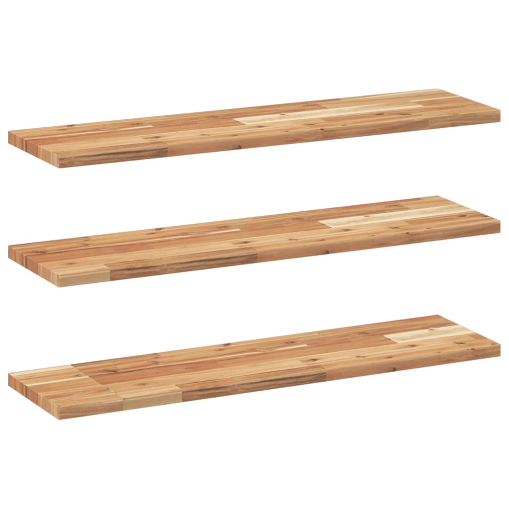 Mensole da Parete 3 pz 80x20x2 cm Legno Acacia Rifinito a Olio | homemem39