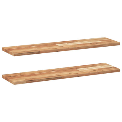 Mensole da Parete 2 pz 100x20x2 cm Legno Acacia Rifinito a Olio | homemem39