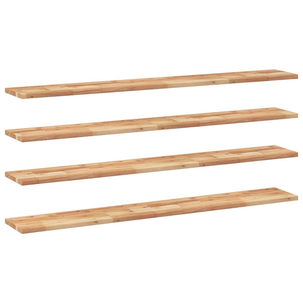 Mensole da Parete 4 pz 140x20x2 cm Legno Acacia Rifinito a Olio | homemem39
