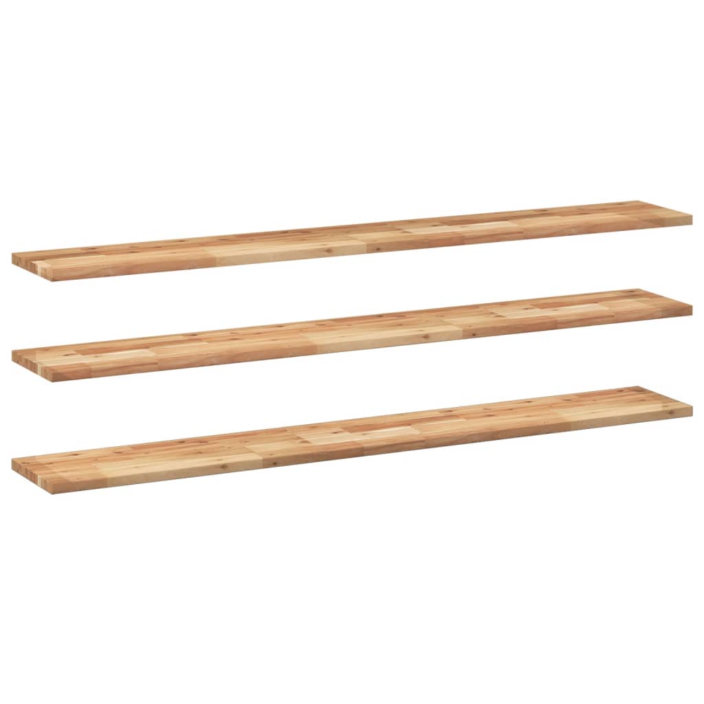 Mensole da Parete 3 pz 160x20x2 cm Legno Acacia Rifinito a Olio | homemem39