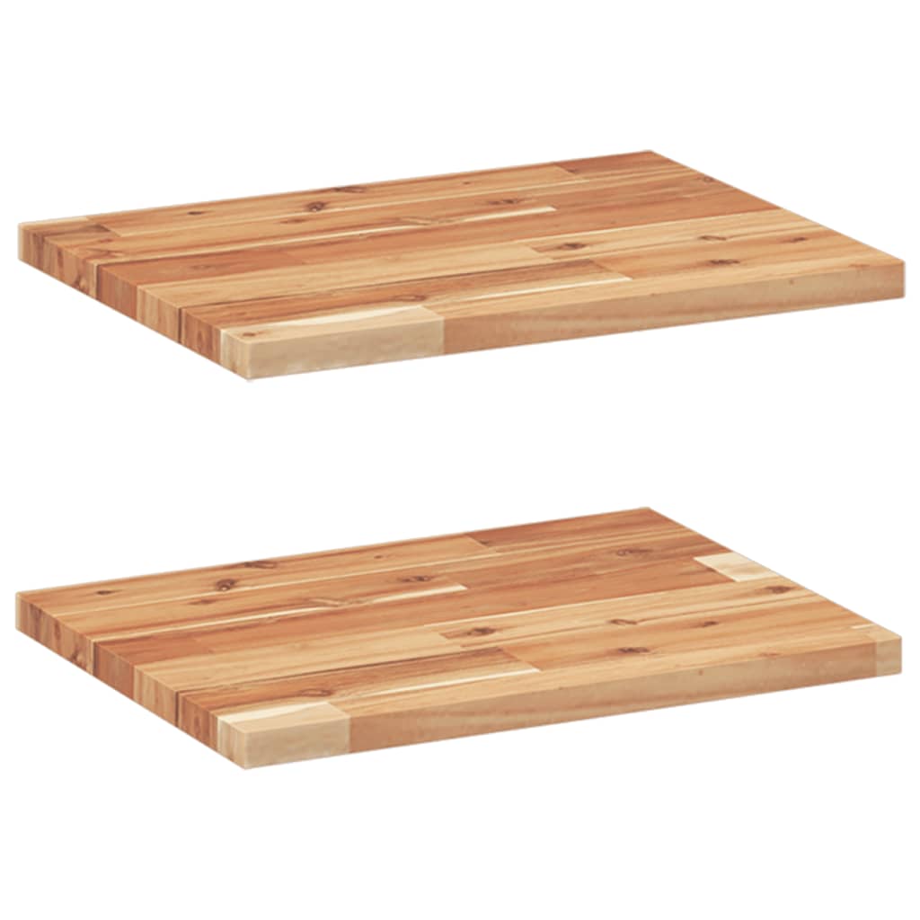Mensole da Parete 2 pz 60x30x2 cm Legno Acacia Rifinito a Olio | homemem39