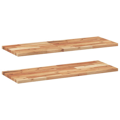 Mensole da Parete 2 pz 80x30x2 cm Legno Acacia Rifinito a Olio | homemem39