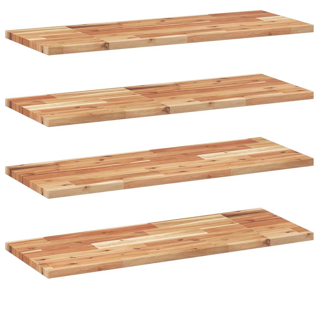 Mensole da Parete 4 pz 80x30x2 cm Legno Acacia Rifinito a Olio | homemem39