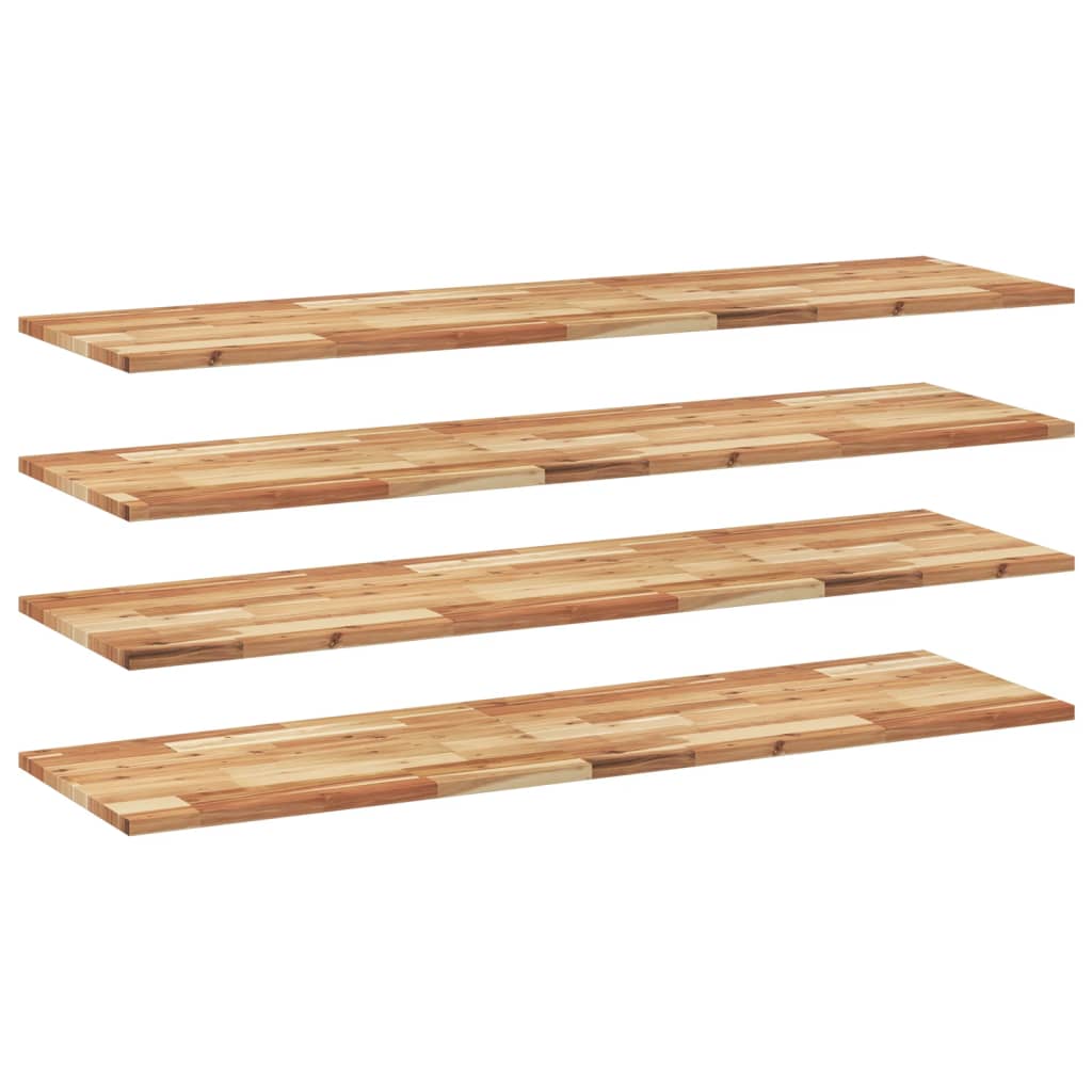 Mensole da Parete 4 pz 140x40x2 cm Legno Acacia Rifinito a Olio | homemem39