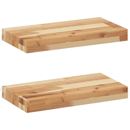 Mensole da Parete 2 pz 60x20x4 cm Legno Acacia Rifinito a Olio | homemem39