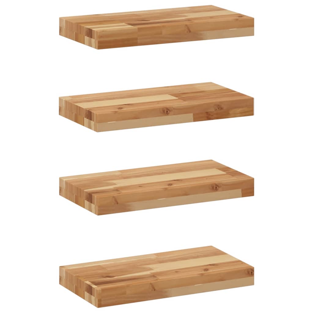 Mensole da Parete 4 pz 60x20x4 cm Legno Acacia Rifinito a Olio | homemem39