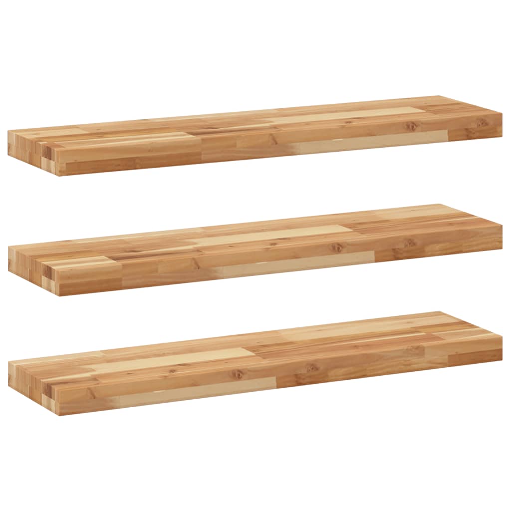 Mensole da Parete 3 pz 80x20x4 cm Legno Acacia Rifinito a Olio | homemem39