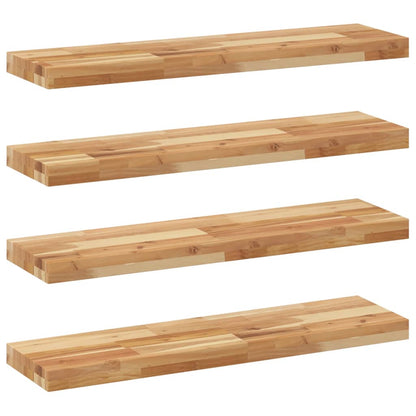 Mensole da Parete 4 pz 80x20x4 cm Legno Acacia Rifinito a Olio | homemem39