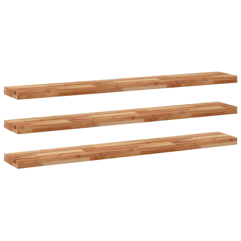 Mensole da Parete 3 pz 120x20x4 cm Legno Acacia Rifinito a Olio | homemem39