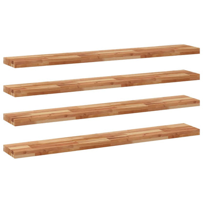 Mensole da Parete 4 pz 120x20x4 cm Legno Acacia Rifinito a Olio | homemem39