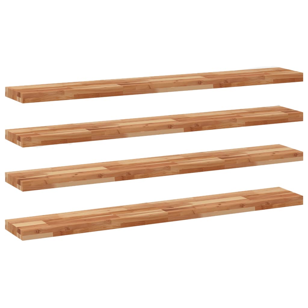 Mensole da Parete 4 pz 140x20x4 cm Legno Acacia Rifinito a Olio | homemem39