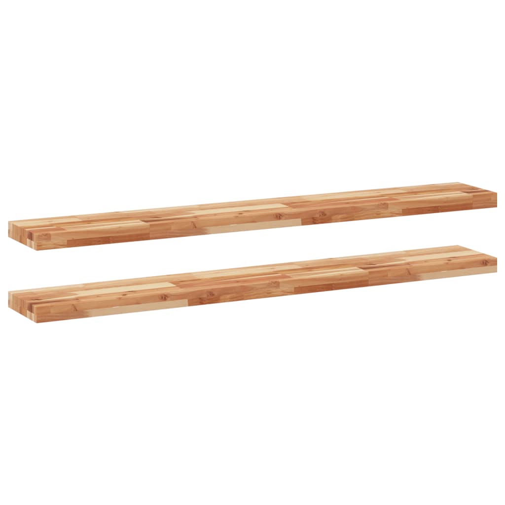 Mensole da Parete 2 pz 160x20x4 cm Legno Acacia Rifinito a Olio | homemem39
