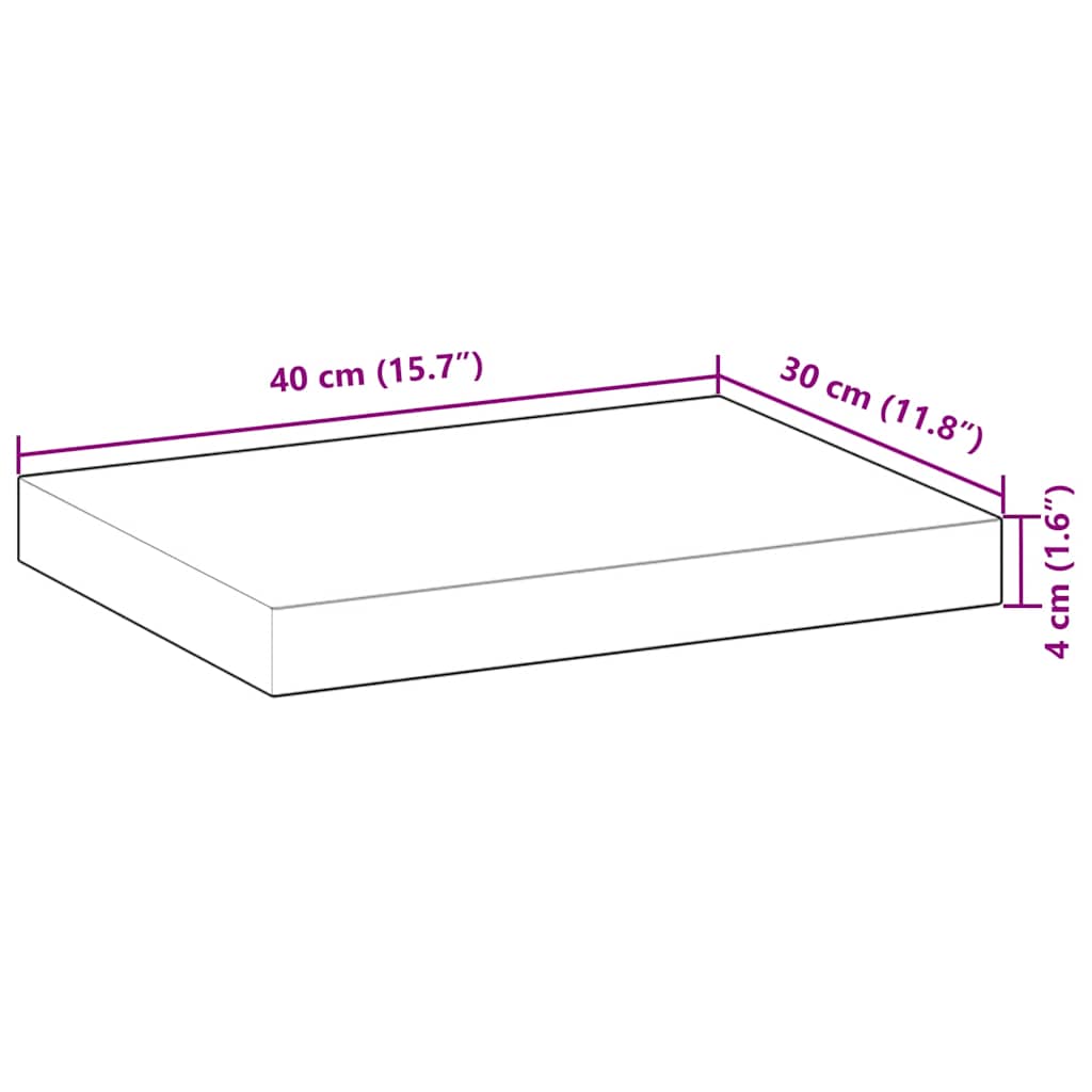 Ripiano a Parete 40x30x4 cm Legno Massello Acacia Rifinito Olio | homemem39