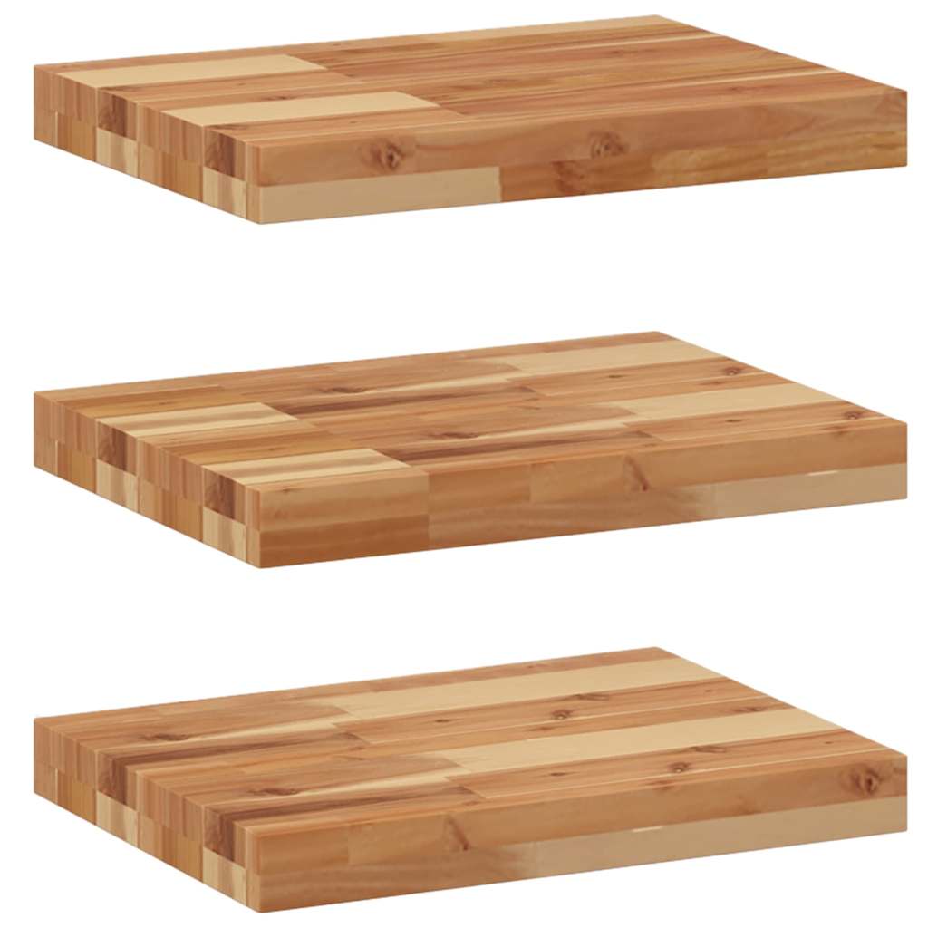 Mensole da Parete 3 pz 40x30x4 cm Legno Acacia Rifinito a Olio | homemem39
