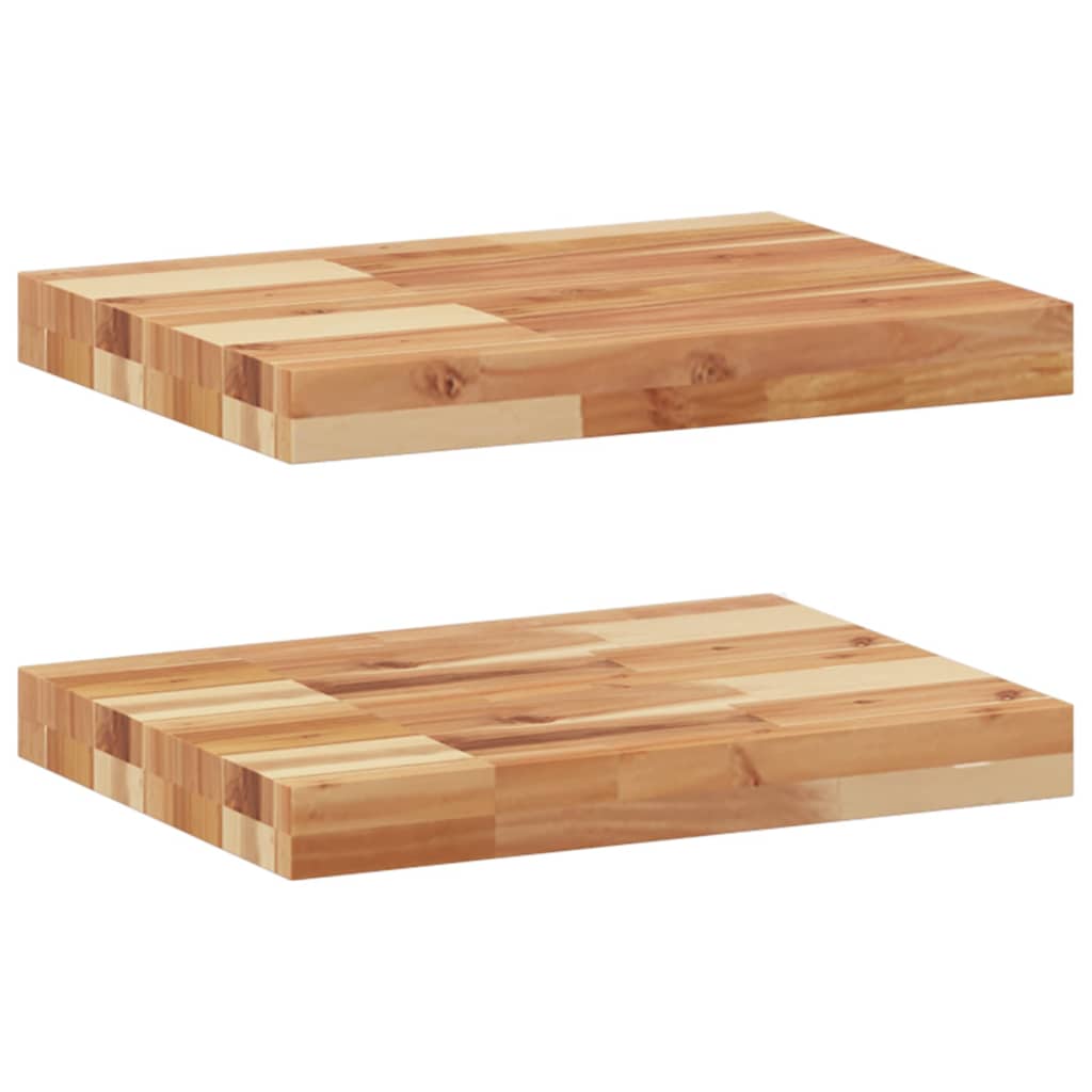 Mensole da Parete 2 pz 60x30x4 cm Legno Acacia Rifinito a Olio | homemem39