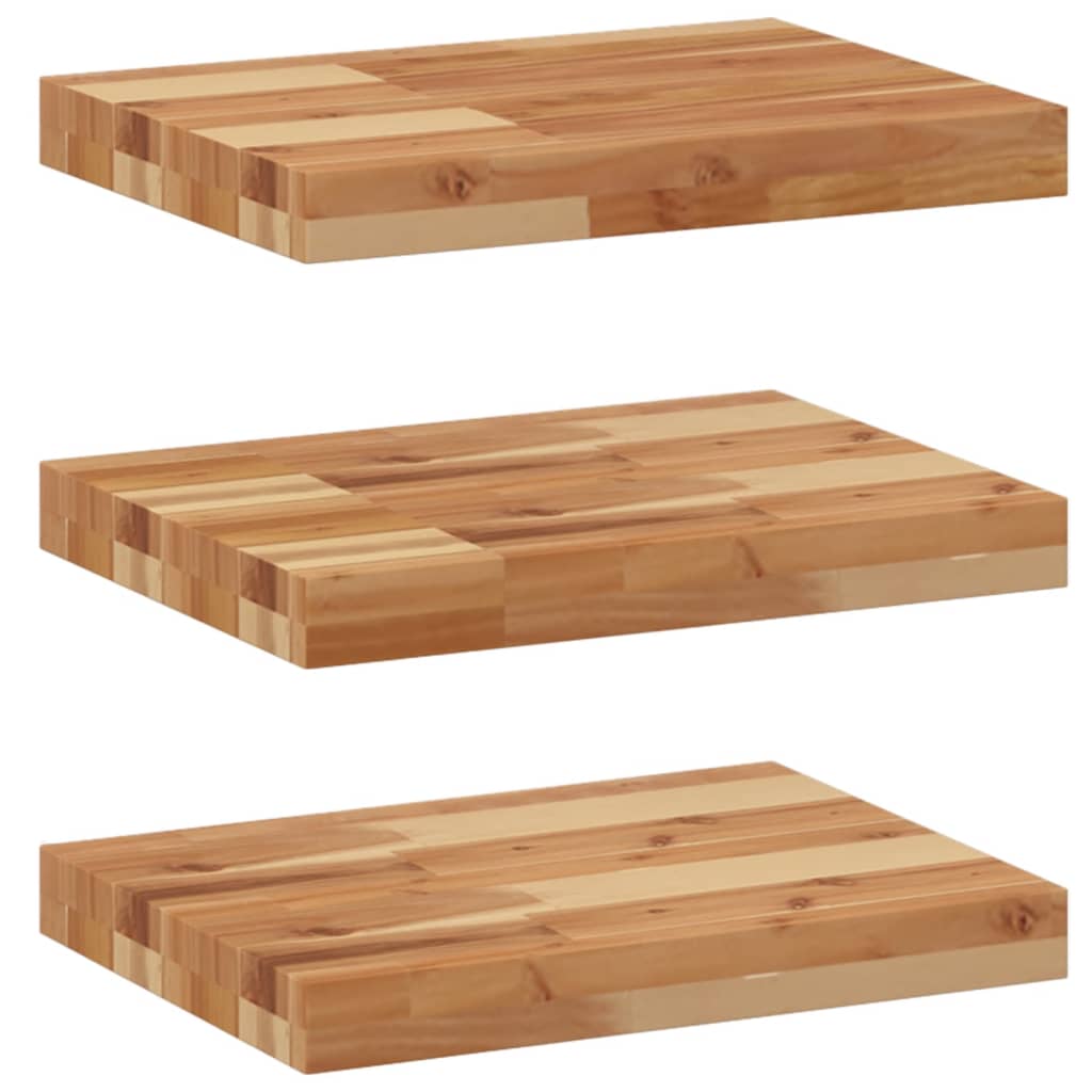 Mensole da Parete 3 pz 60x30x4 cm Legno Acacia Rifinito a Olio | homemem39
