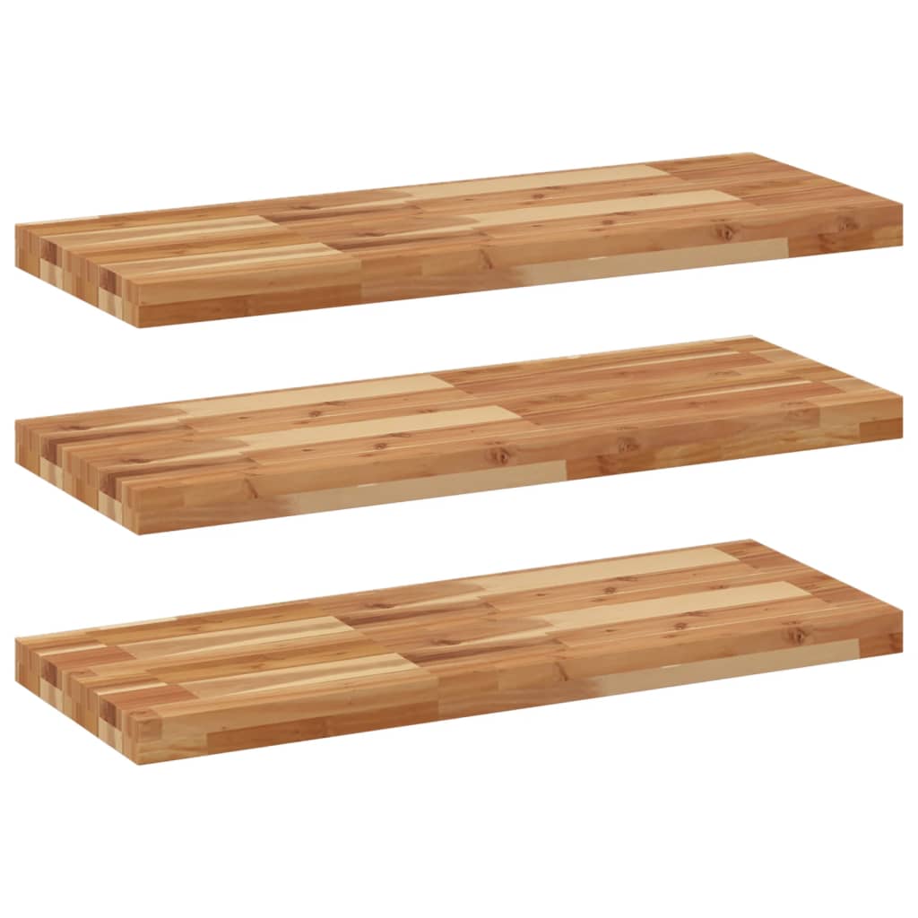 Mensole da Parete 3 pz 80x30x4 cm Legno Acacia Rifinito a Olio | homemem39