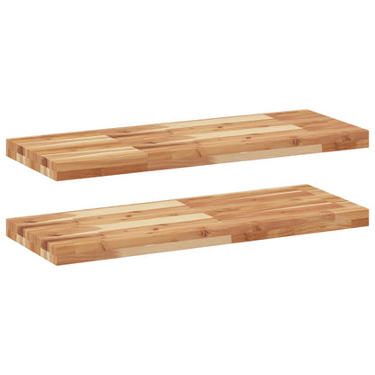 Mensole da Parete 2 pz 100x30x4 cm Legno Acacia Rifinito a Olio | homemem39