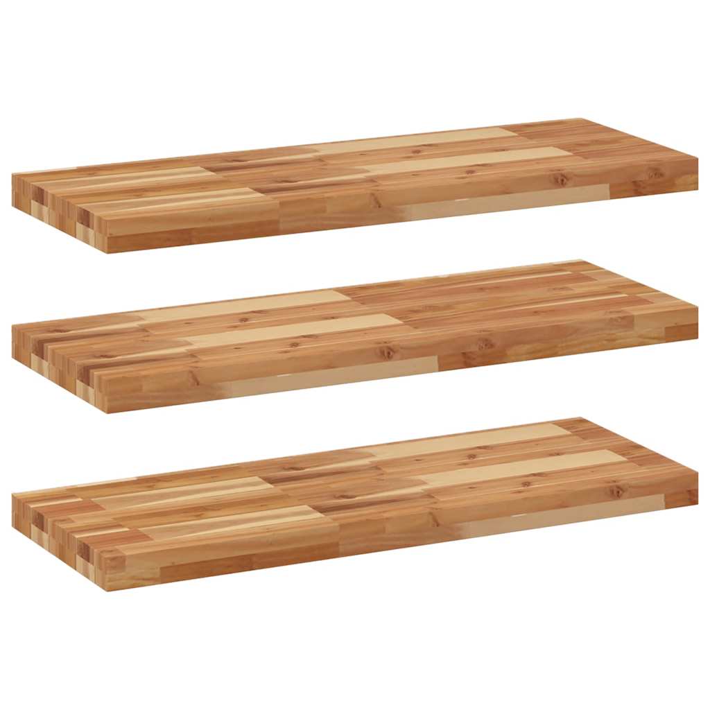 Mensole da Parete 3 pz 100x30x4 cm Legno Acacia Rifinito a Olio | homemem39