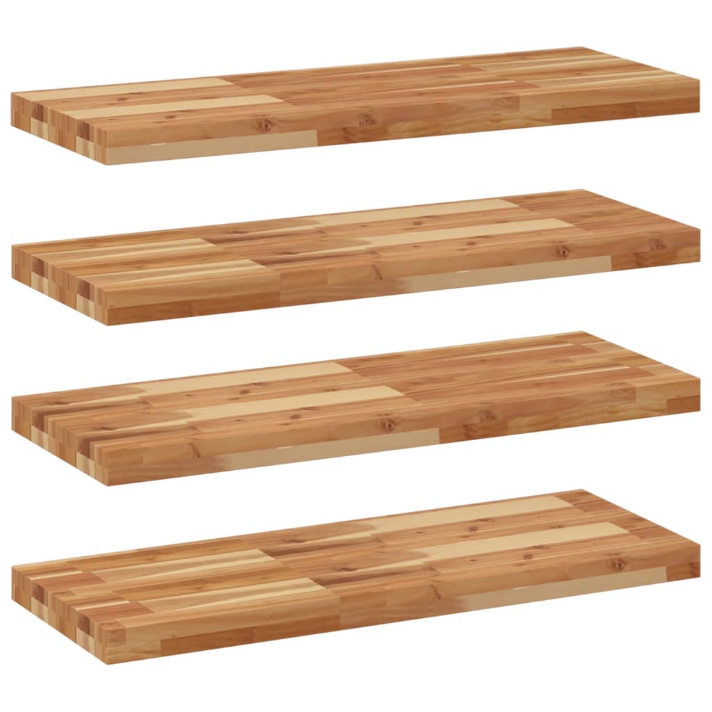 Mensole da Parete 4 pz 100x30x4 cm Legno Acacia Rifinito a Olio | homemem39