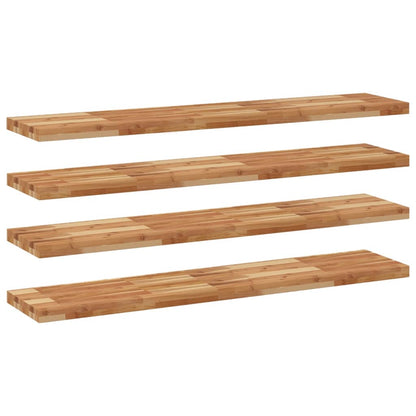 Mensole da Parete 4 pz 120x30x4 cm Legno Acacia Rifinito a Olio | homemem39