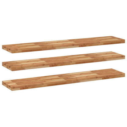 Mensole da Parete 3 pz 140x30x4 cm Legno Acacia Rifinito a Olio | homemem39