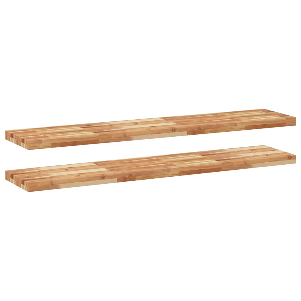 Mensole da Parete 2 pz 160x30x4 cm Legno Acacia Rifinito a Olio | homemem39