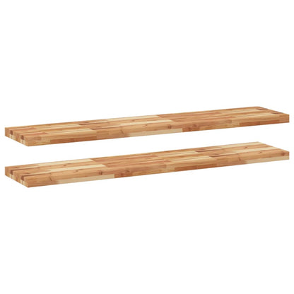 Mensole da Parete 2 pz 160x30x4 cm Legno Acacia Rifinito a Olio | homemem39