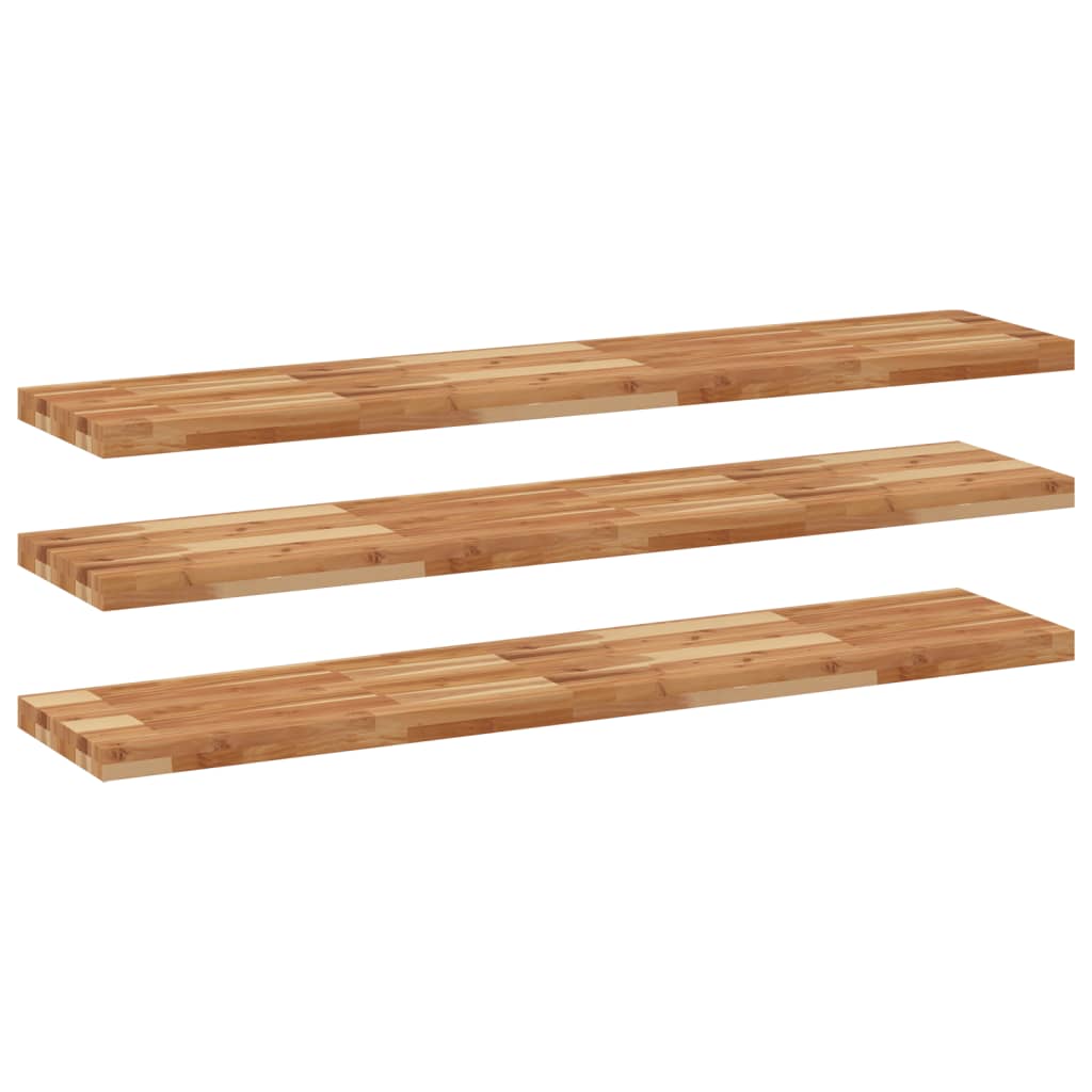 Mensole da Parete 3 pz 160x30x4 cm Legno Acacia Rifinito a Olio | homemem39