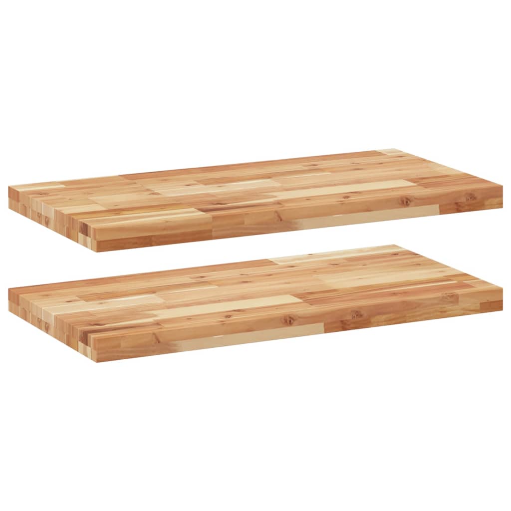 Mensole da Parete 2 pz 80x40x4 cm Legno Acacia Rifinito a Olio | homemem39