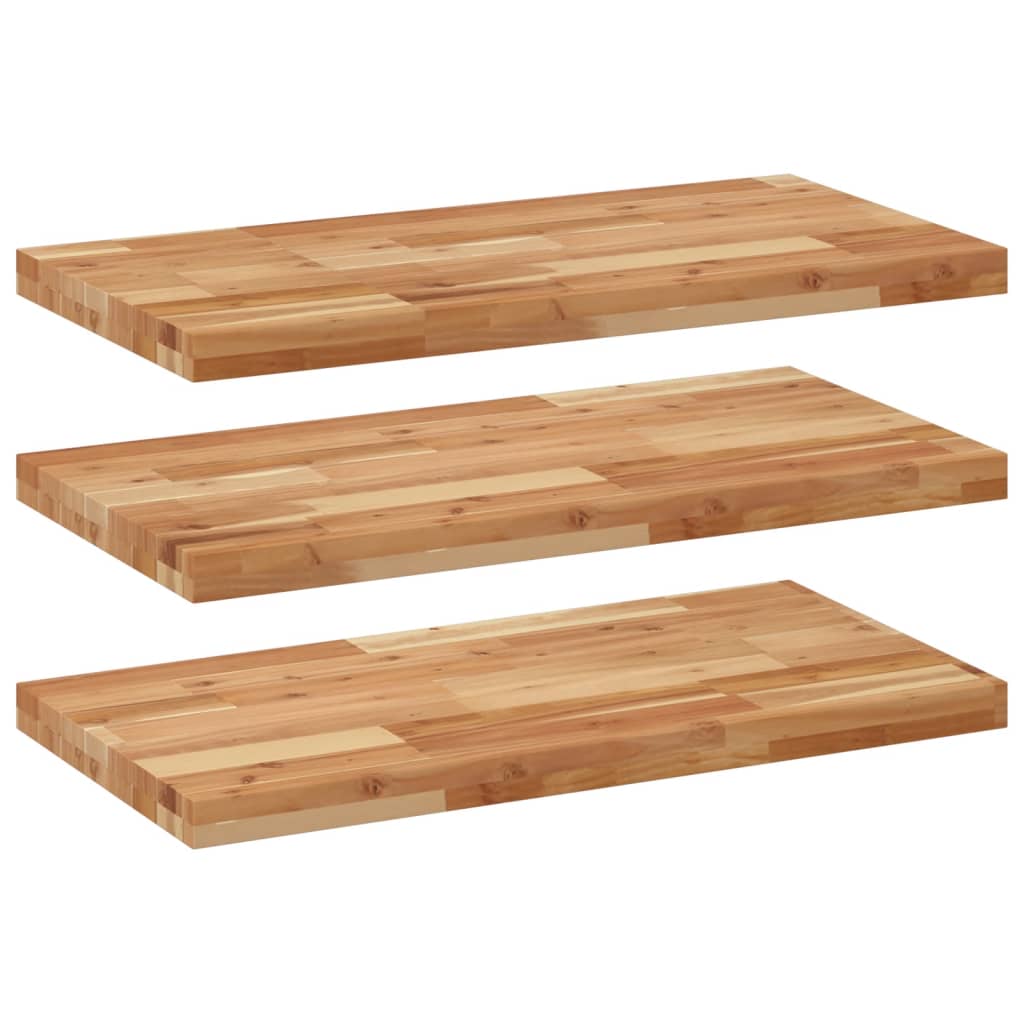 Mensole da Parete 3 pz 80x40x4 cm Legno Acacia Rifinito a Olio | homemem39