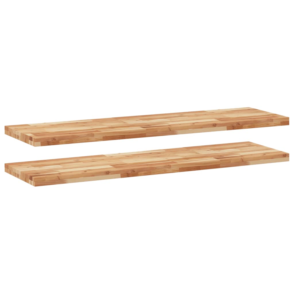 Mensole da Parete 2 pz 120x40x4 cm Legno Acacia Rifinito a Olio | homemem39
