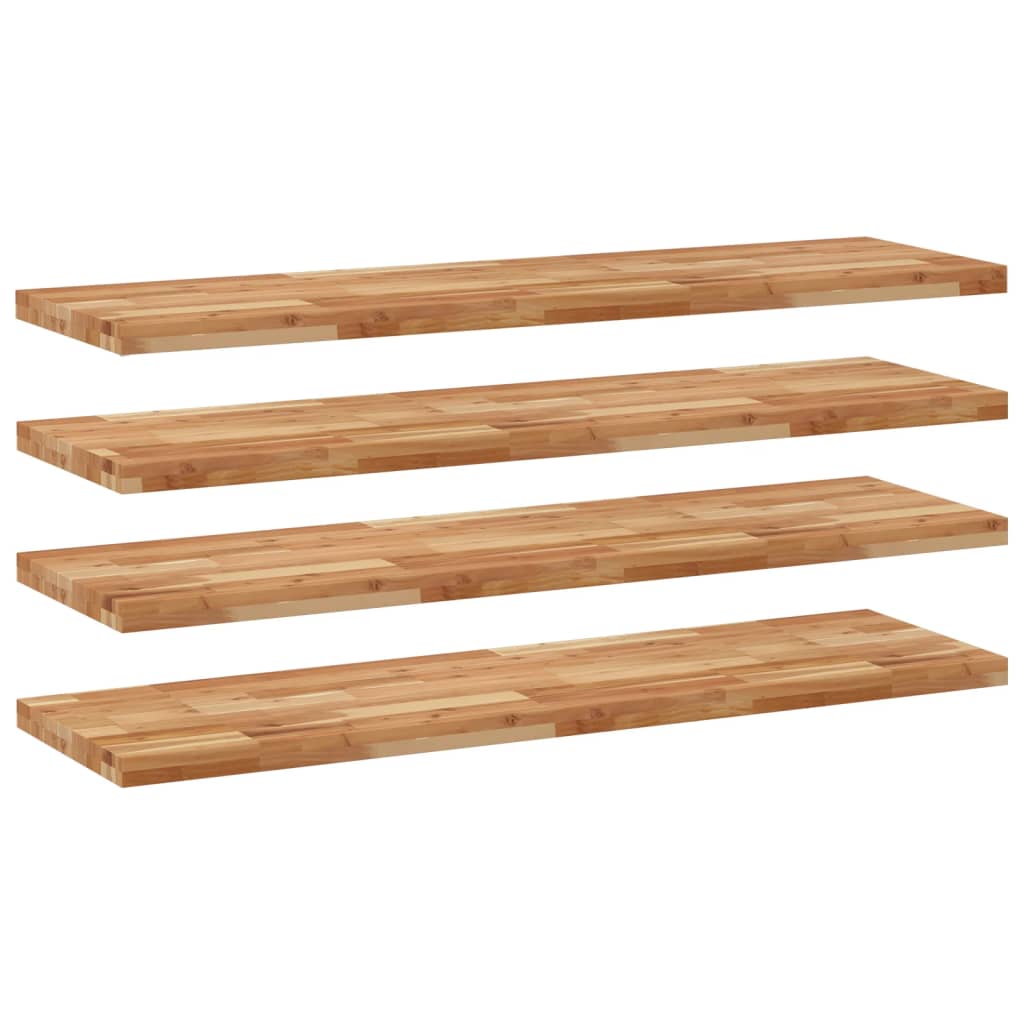 Mensole da Parete 4 pz 120x40x4 cm Legno Acacia Rifinito a Olio | homemem39