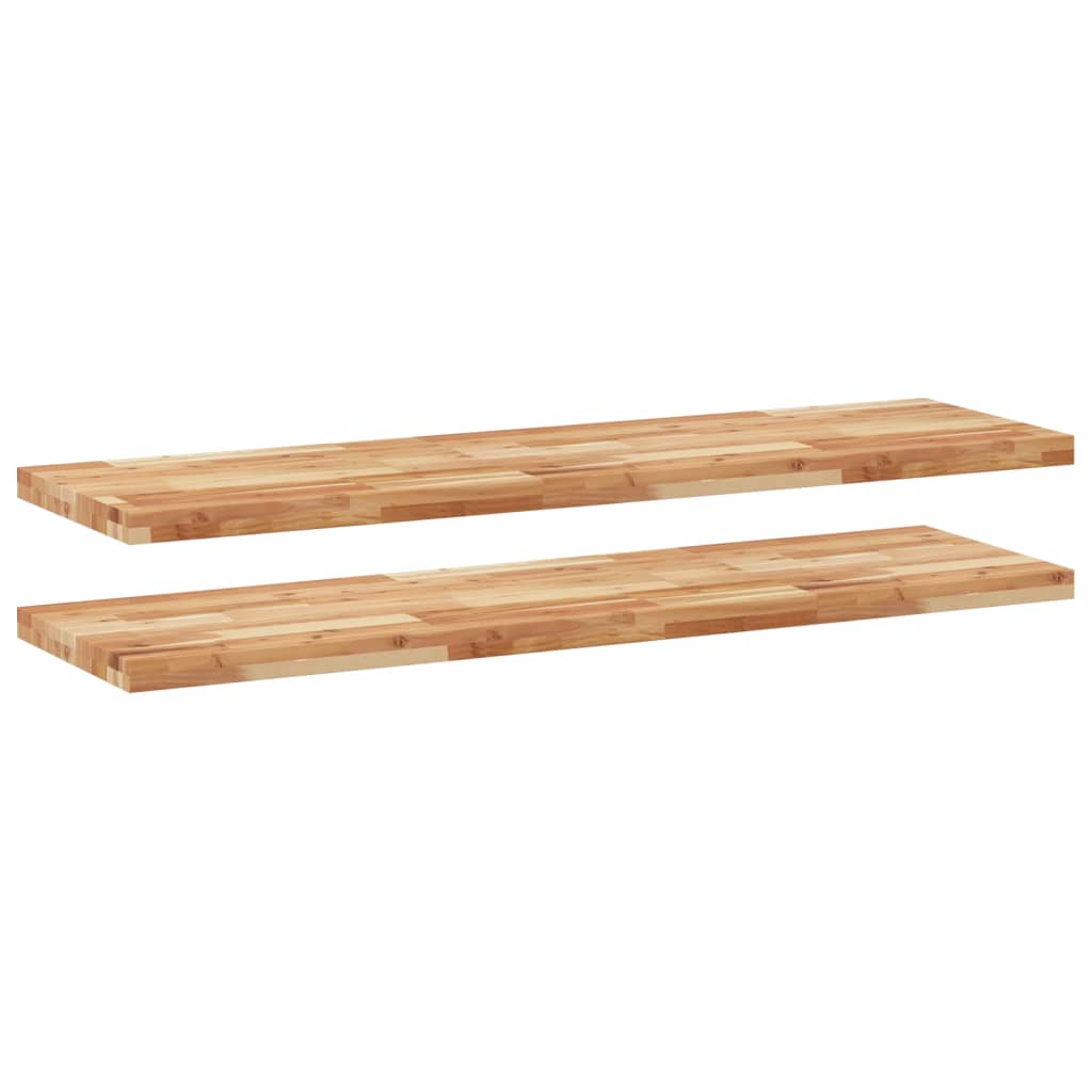 Mensole da Parete 2 pz 140x40x4 cm Legno Acacia Rifinito a Olio | homemem39
