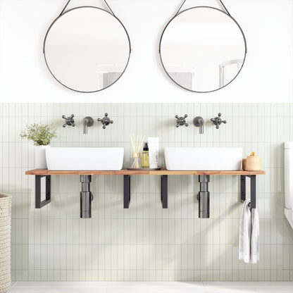 Piano da Bagno Non Trattato 120x50x2cm Legno Massello di Acacia | homemem39