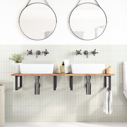 Piano da Bagno Non Trattato 160x50x2cm Legno Massello di Acacia