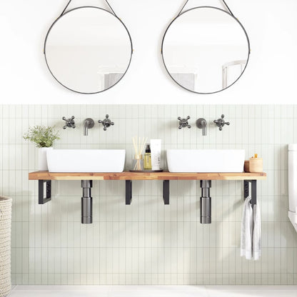 Piano da Bagno Non Trattato 140x40x4cm Legno Massello di Acacia | homemem39