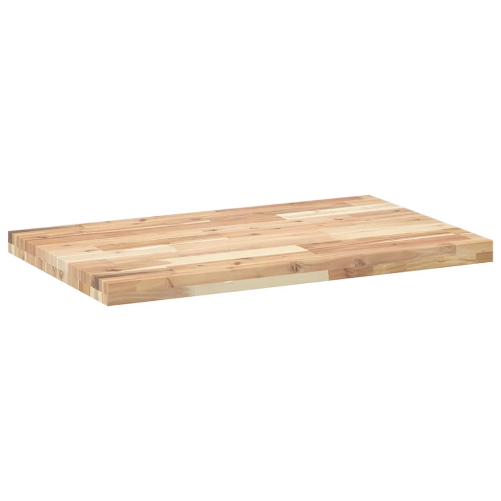 Piano da Bagno Non Trattato 80x50x4 cm Legno Massello di Acacia