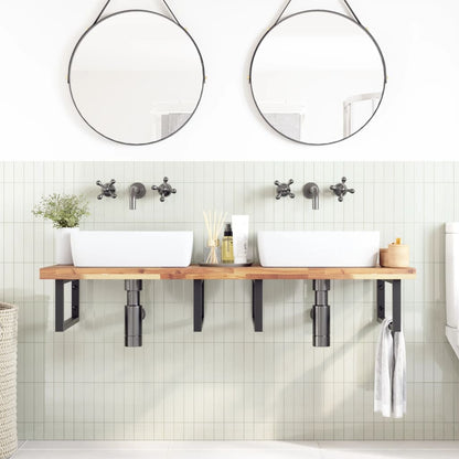 Piano da Bagno Non Trattato 120x50x4cm Legno Massello di Acacia | homemem39