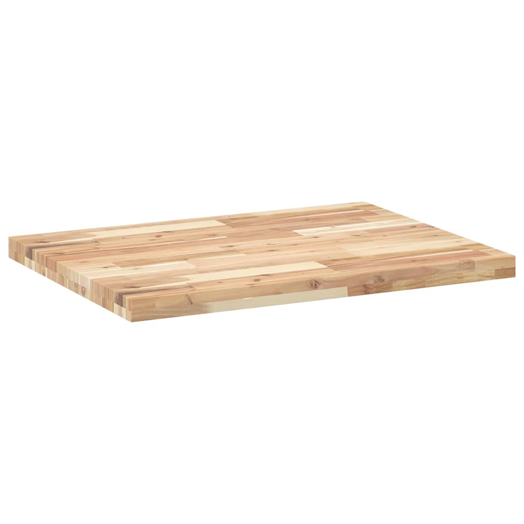 Piano da Bagno Non Trattato 100x60x4cm Legno Massello di Acacia