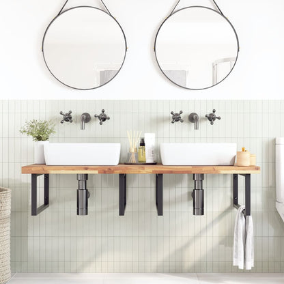 Piano da Bagno Non Trattato 120x60x4cm Legno Massello di Acacia