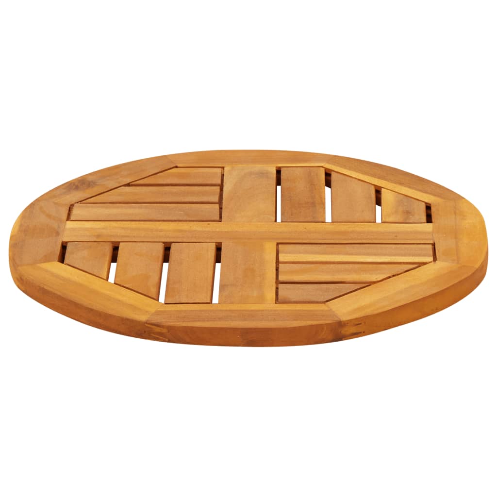 Piano per Tavolo Ø40x2 cm Rotondo in Legno Massello di Acacia | homemem39