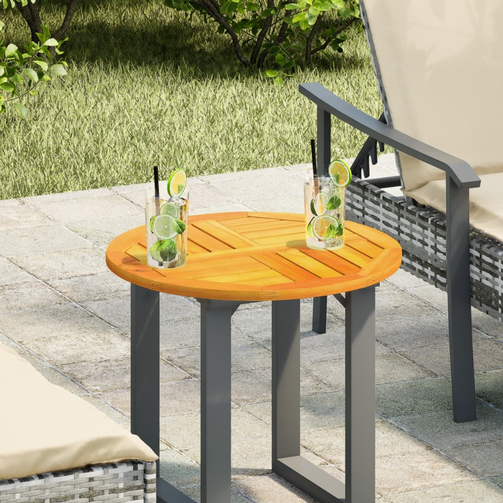 Piano per Tavolo Ø50x2 cm Rotondo in Legno Massello di Acacia