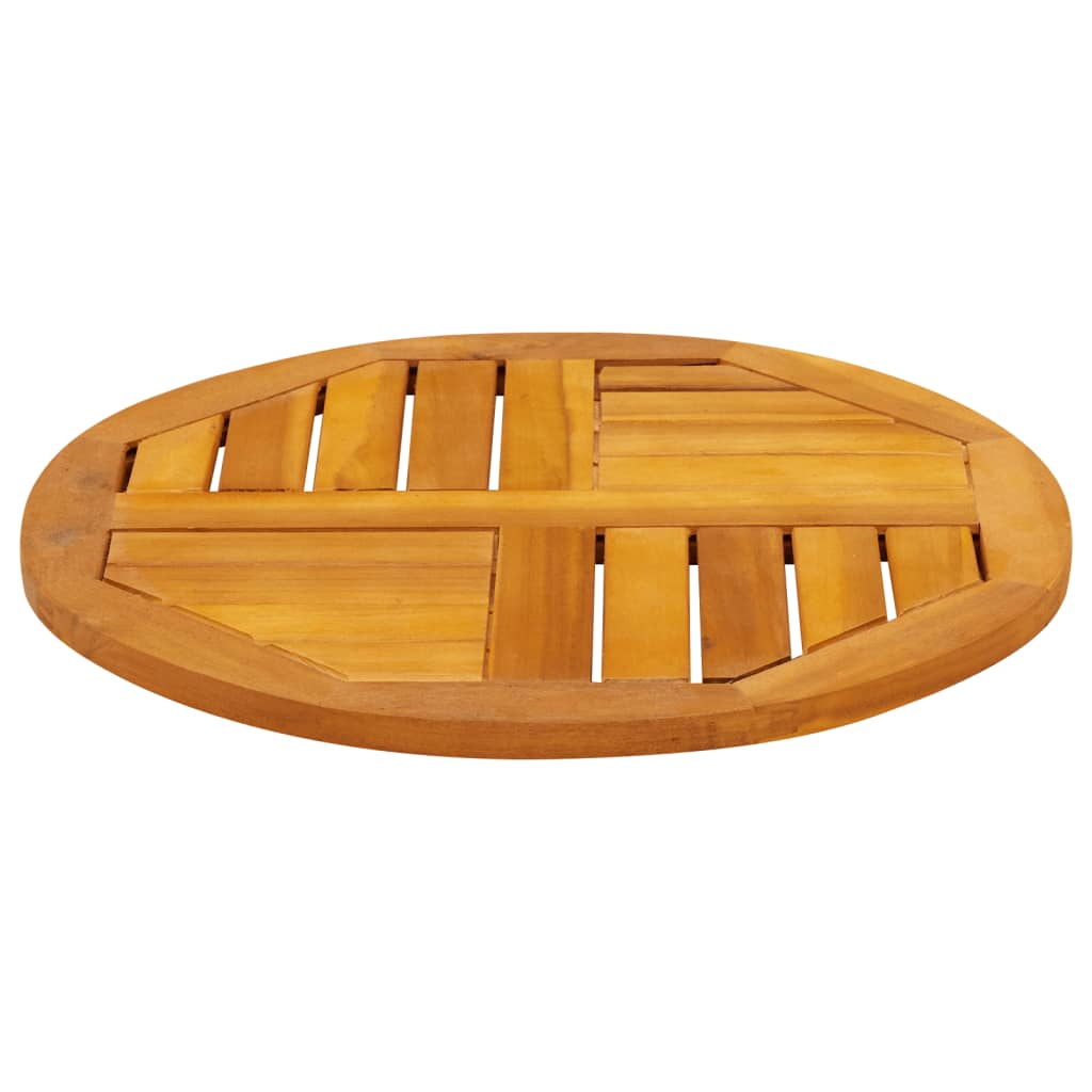 Piano per Tavolo Ø50x2 cm Rotondo in Legno Massello di Acacia