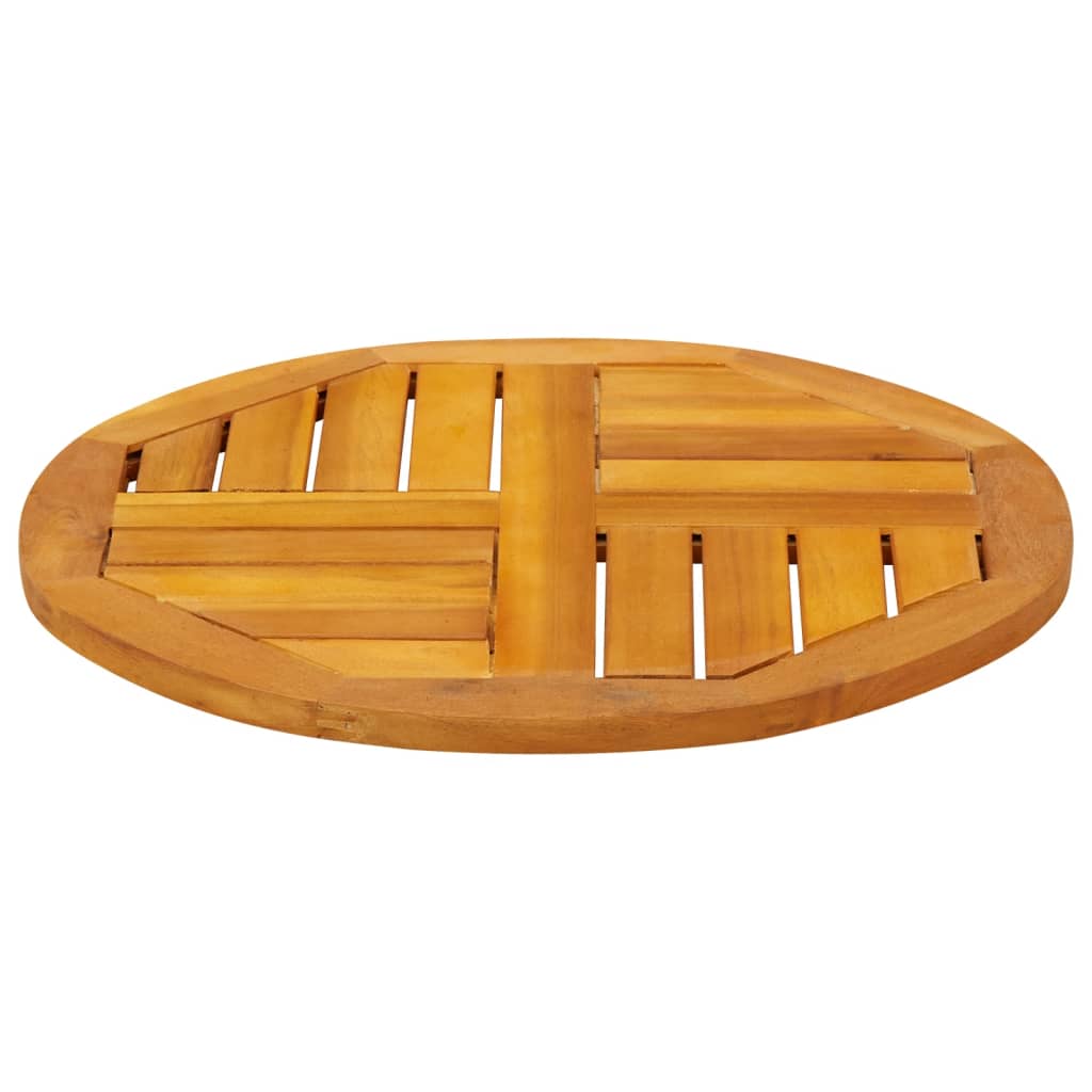 Piano per Tavolo Ø50x2 cm Rotondo in Legno Massello di Acacia