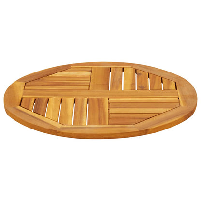 Piano per Tavolo Ø60x2 cm Rotondo in Legno Massello di Acacia