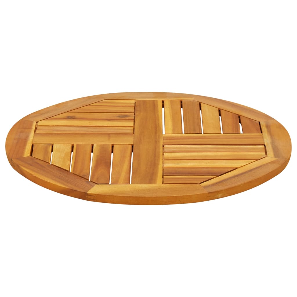 Piano per Tavolo Ø60x2 cm Rotondo in Legno Massello di Acacia | homemem39