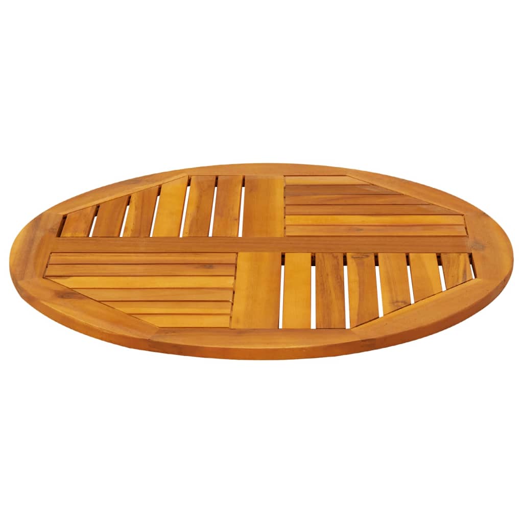 Piano per Tavolo Ø70x2 cm Rotondo in Legno Massello di Acacia
